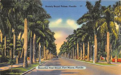 Beautiful First Street  Fort Myers, Florida Postcard