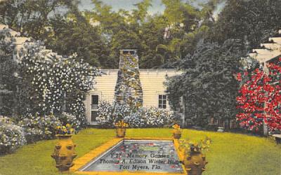 Memory Garden, Thomas A. Edison Winter Home Fort Myers, Florida Postcard