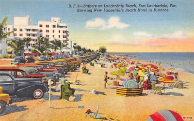 Bathers on Fort Lauderdale Beach, FL, USA Florida Postcard