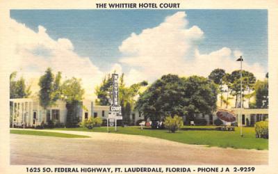 The Whittier Hotel Court Fort Lauderdale, Florida Postcard