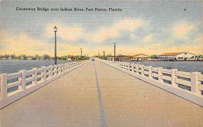 Causeway Bridge over Indian River Fort Pierce, Florida Postcard