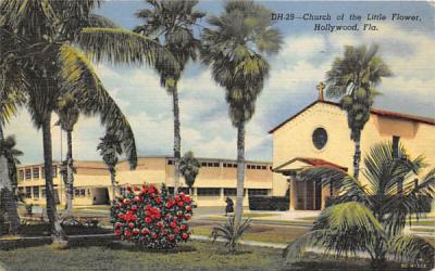 Church of the Little Flower Hollywood , Florida Postcard