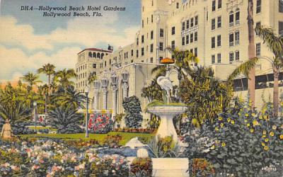 Hollywood Beach Hotel Gardens Florida Postcard