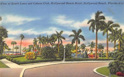 Lawn and Cabana Club, Hollywood Beach Hotel Florida Postcard