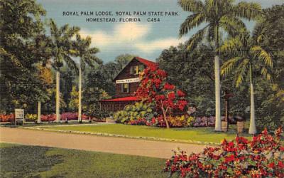 Royal Palm Lodge, Royal Palm State Park Homestead, Florida Postcard