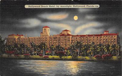 Hollywood Beach Hotel, by moonlight Florida Postcard