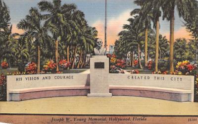 Joseph W. Young Memorial Hollywood, Florida Postcard