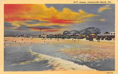 Sunset  Jacksonville Beach, Florida Postcard