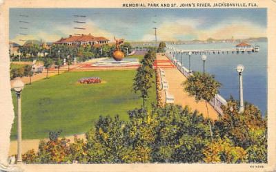 Memorial Park and St. John's river Jacksonville, Florida Postcard