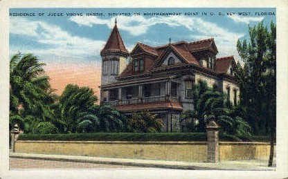 Judge Vining Harris - Key West, Florida FL Postcard