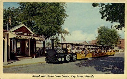 Depot and Conch Tour Train - Key West, Florida FL Postcard