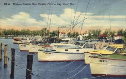 Modern Charter Boat - Key West, Florida FL Postcard