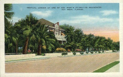 Tropical Garden - Key West, Florida FL Postcard