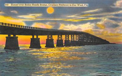 Bahia Honda Bridge Key West, Florida Postcard