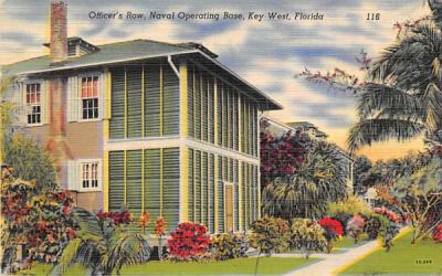 Offcer's Row, Naval Operating Base Key West, Florida Postcard