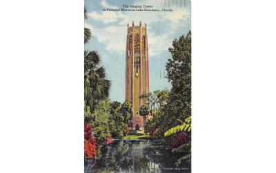 Singing Tower in Peaceful Mountain Lake Sanctuary Lake Wales, Florida Postcard