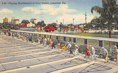 Playing Shuffleboard in Civic Center Lakeland, Florida Postcard