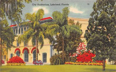City Auditorium  Lakeland, Florida Postcard