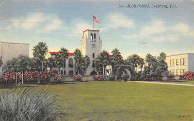 High School Leesburg, Florida Postcard