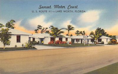 Sunset Motor Court Lake Worth, Florida Postcard