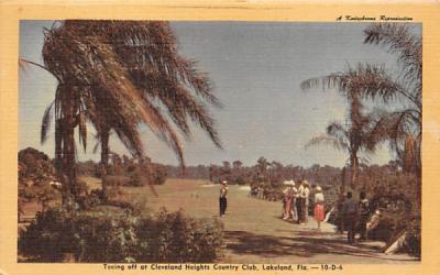 Teeing off a Cleveland Heights Country Club Lakeland, Florida Postcard