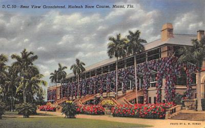 Rear View Grandstand, Hialeah Race Course Miami, Florida Postcard