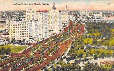 Boulevard from Air Miami, Florida Postcard