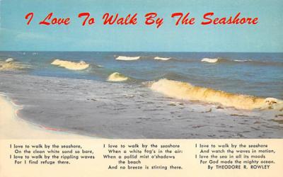 I Love to Walk by The Seashore Misc, Florida Postcard