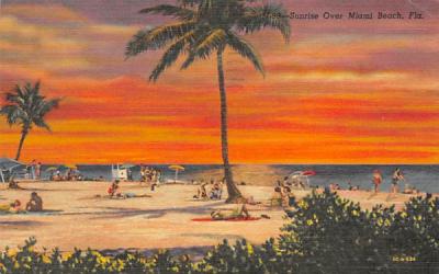 Sunrise over Miami Beach Florida Postcard