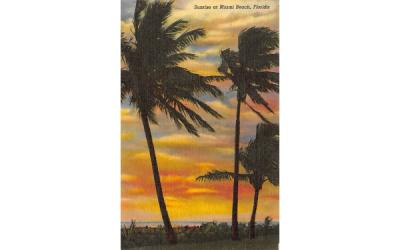 Sunrise at Miami Beach Florida Postcard