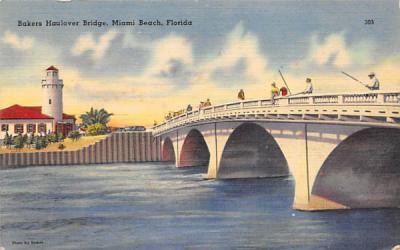 Bakers Haulover Bridge Miami Beach, Florida Postcard