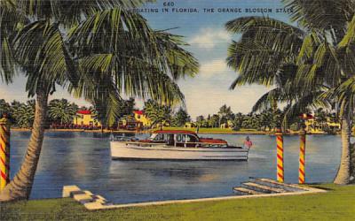 Boating in Florida, The Orange Blossom State, USA Postcard