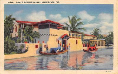 Home on Collins Canal Miami Beach, Florida Postcard