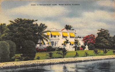 A Waterfront Home Miami Beach, Florida Postcard
