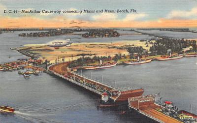 MacArthur Causeway, Miami, Miami Beach, FL, USA Misc, Florida Postcard