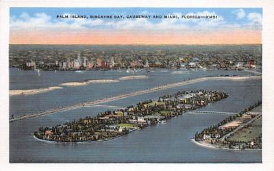Causeway & Miami, FL, USA Florida Postcard