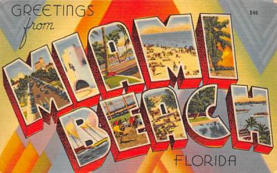 Greetings from Miami Beach, FL, USA Florida Postcard