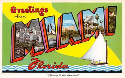 Greetings from Miami, FL, USA Florida Postcard