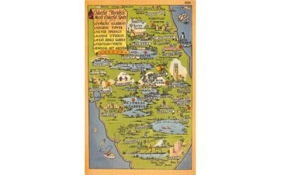 Colorful Florida's Most Colorful Spots, USA Postcard