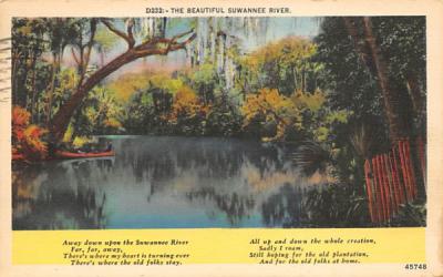 The Beautiful Suwannee River Misc, Florida Postcard