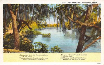 The Beautiful Suwannee River Misc, Florida Postcard