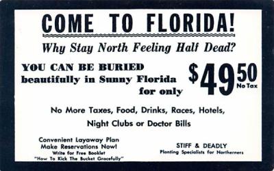 Come To Florida, USA Postcard