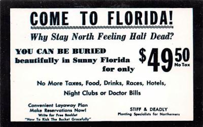 Come To Florida!, USA Postcard