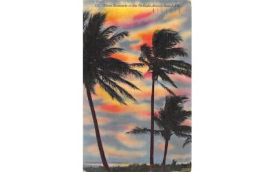 Silent Sentinels of the Twilight Miami Beach, Florida Postcard