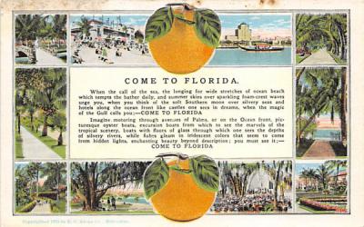 Come to Florida, USA Postcard