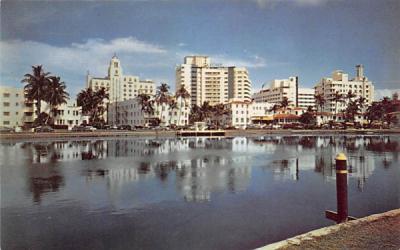 Scene Across Indian Creek Miami Beach, Florida Postcard