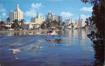Hotel Row and Indian Creek Miami Beach, Florida Postcard