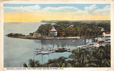 Brickell Point and the First Post Office  Miami, Florida Postcard