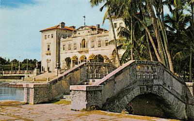 Vizcaya, an Italian Palazzo in Miami , FL, USA Florida Postcard