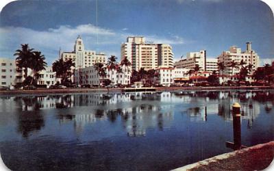 Scene Across Indian Creek Miami Beach, Florida Postcard